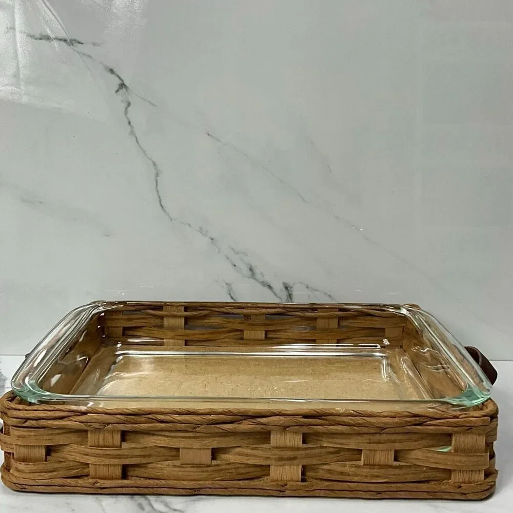 VINTAGE PYREX 9x13 Baker In A Basket Casserole Dish